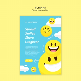 世界微笑日PSD传单模板